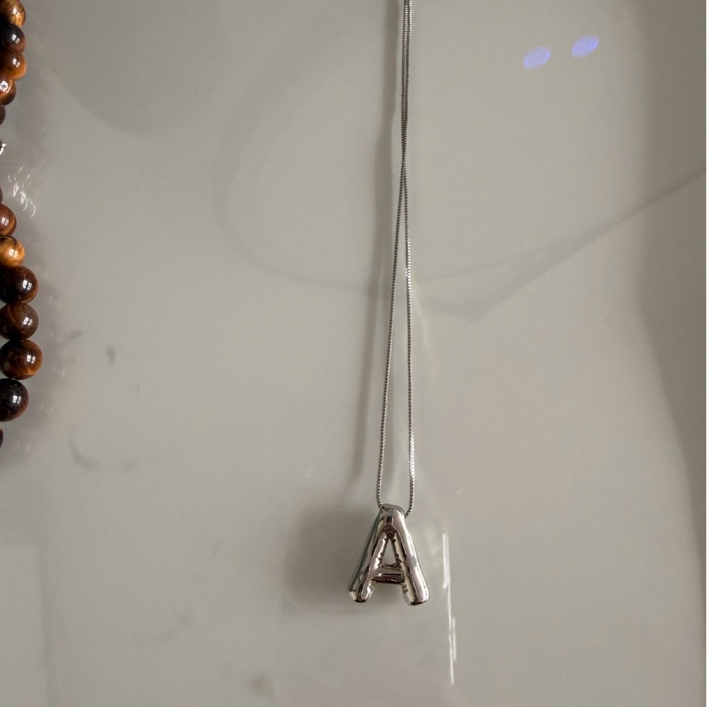 Silver initial “A” Necklace